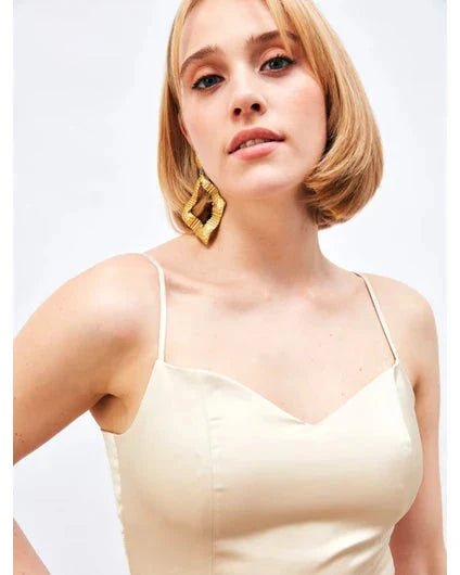 Gaiia Satin Bustier Crop Top - GAIIA